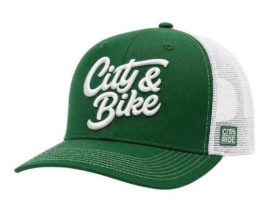 City Ride green City & Bike trucker cap